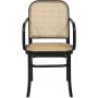 Stuhl mit Tongestell aus Bugholz - Rattan/schwarz