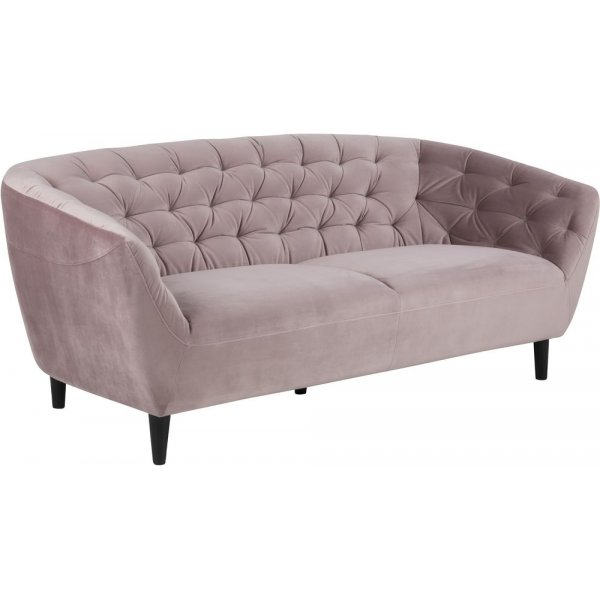 Felicia 3-Sitzer Sofa - Rosa (Samt)