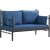 Lalas 2-Sitzer Outdoor-Sofa - Schwarz/Blau + Mbelpflegeset fr Textilien