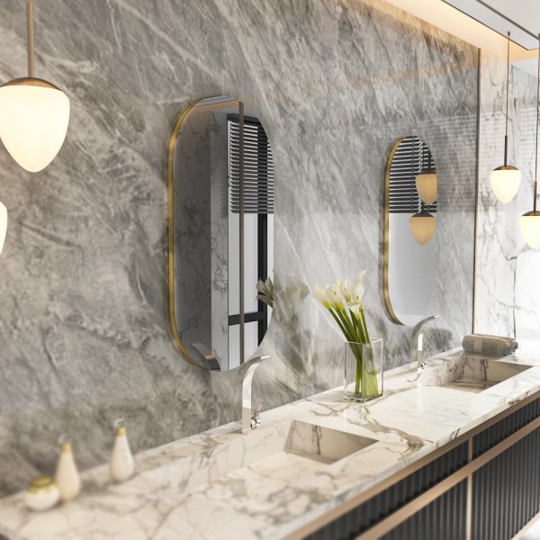 Riors Spiegel - Dunkelgrau/Gold