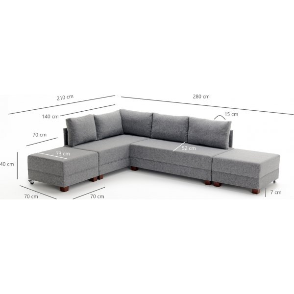 Ecksofa Fly - Creme