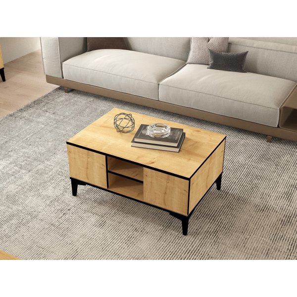 Ece Couchtisch - Saphireiche/Schwarz