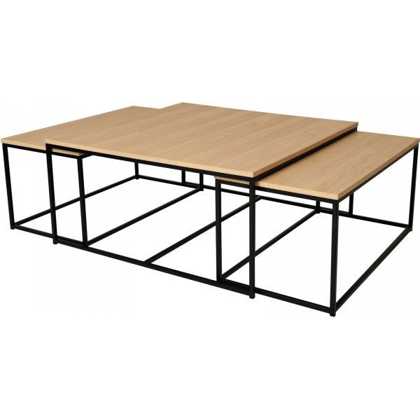 Andora Couchtisch 3-in-1 100x100 - Wei pigmentiertes Eichenfurnier