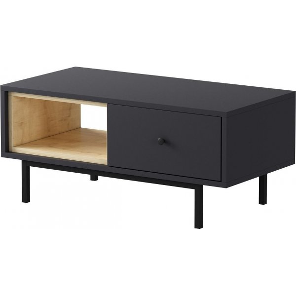 Natrlicher Couchtisch 90 x 45 cm - Anthrazit