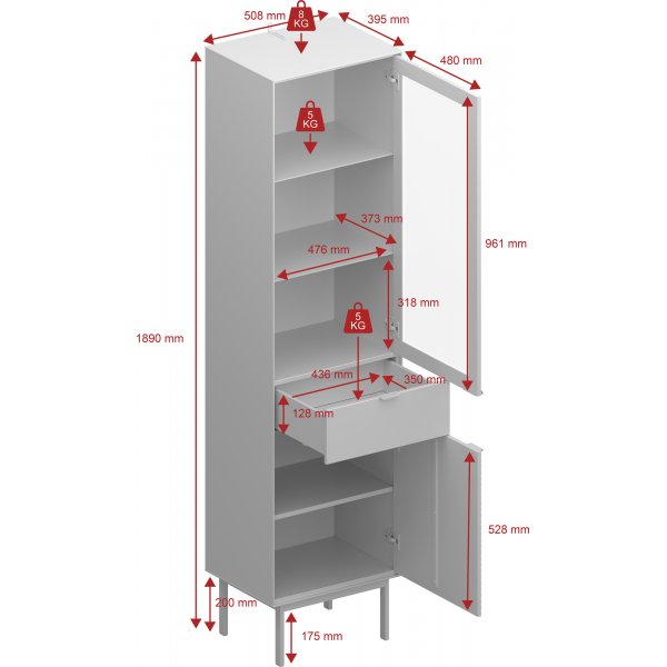 Vitrine Soma mit Glastr - Schwarz/Espresso