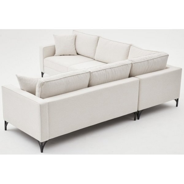 Ecksofa Berlin - Cremeweiß/Schwarz Ecksofa Berlin - Cremeweiß/Schwarz