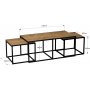 Riesen-Couchtisch 120 x 60 cm - Eiche/schwarz