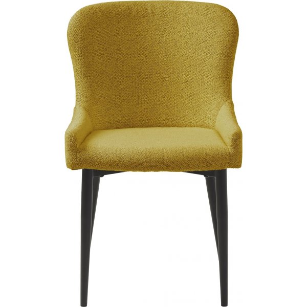 Boss Esszimmerstuhl aus gelbem Boucl�-Stoff