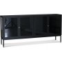 Revel Sideboard aus Blech mit 4 Tren - Schwarz / Getntes Glas