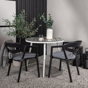 Break Outdoor-Essgruppe mit 2 Slit-Sthlen - Grau/Wei