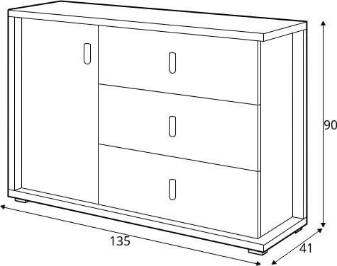 Simi Kommode 135 cm - Hickory/weiß Simi Kommode 135 cm - Hickory/weiß