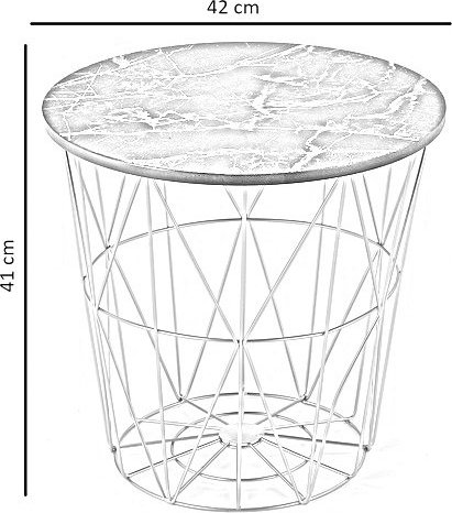 Harissa Couchtisch Ø42 cm - Weißer Marmor/Schwarz Harissa Couchtisch Ø42 cm - Weißer Marmor/Schwarz