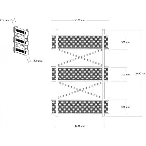 Fire-Bücherregal - Walnuss/Schwarz Fire-Bücherregal - Walnuss/Schwarz