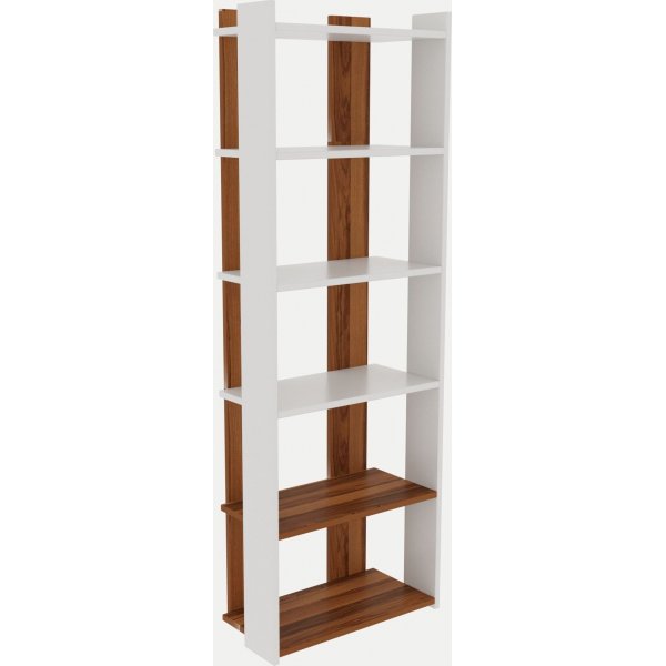 Sakran Bücherregal - Weiß/Walnuss Sakran Bücherregal - Weiß/Walnuss