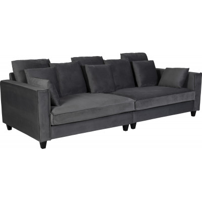 Brandy Lounge 4-Sitzer Sofa XL - dunkelgrau (Samt) + Mbelpflegeset fr Textilien
