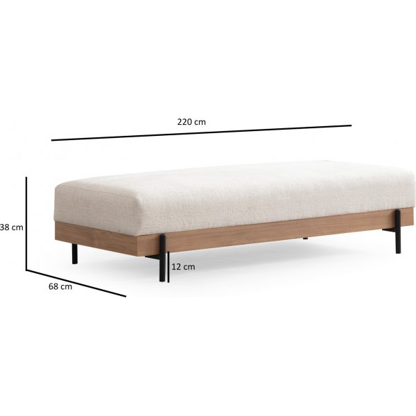 Eti Pouf - Weiß/Eiche Eti Pouf - Weiß/Eiche