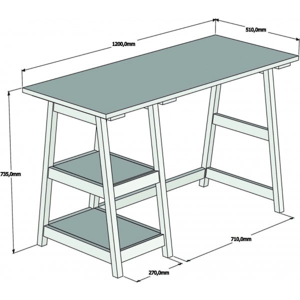 Perla Schreibtisch 120x51 cm - Nussbaum Perla Schreibtisch 120x51 cm - Nussbaum