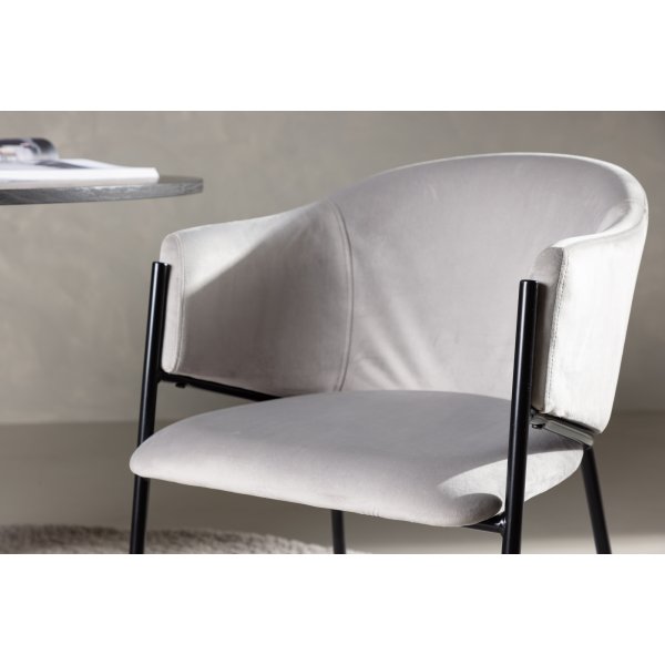 Evelina Esszimmerstuhl - Grauer Samt Evelina Esszimmerstuhl - Grauer Samt