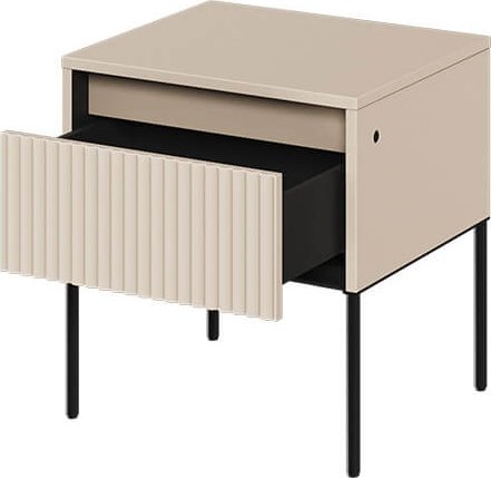 Trend-Nachttisch - Beige/Schwarz