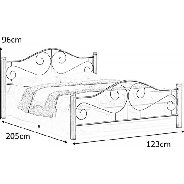 Litzy Bettgestell 120x200 cm - Antik Kirsche/Schwarz Litzy Bettgestell 120x200 cm - Antik Kirsche/Schwarz