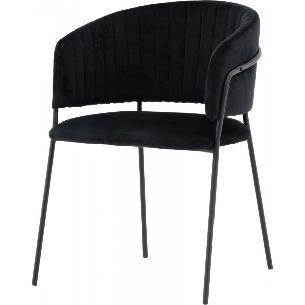 Selma Esszimmerstuhl - Schwarzer Samt