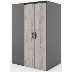 Kleiderschrank Deena - Graphit/Eiche - Rechtsdrehend Kleiderschrank Deena - Graphit/Eiche - Rechtsdrehend