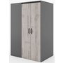 Kleiderschrank Deena - Graphit/Eiche - Rechtsdrehend
