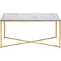 Alisma Couchtisch 90x50 cm - Weier Marmor/Gold