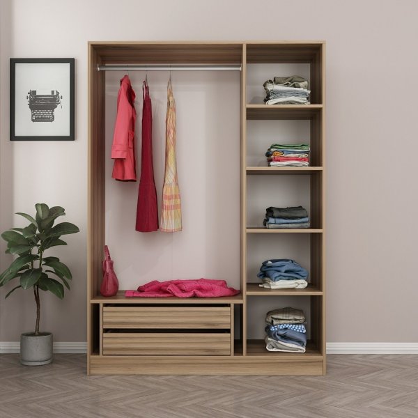 Cavolo Kleiderschrank 135x52x210 cm - Dunkelgrau