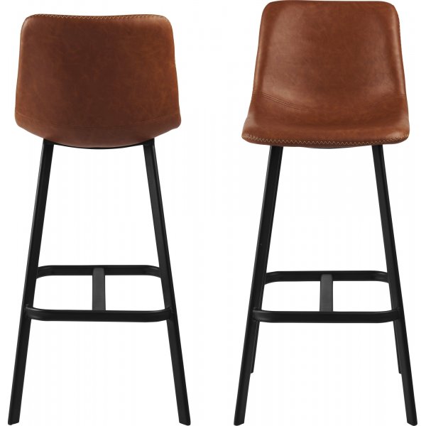 Oregon Barhocker - Braunes PU/wei