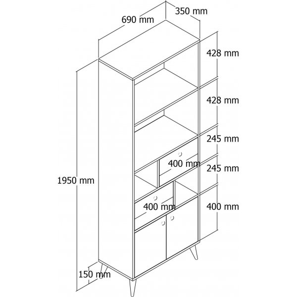 Ninova B�cherregal - Eiche