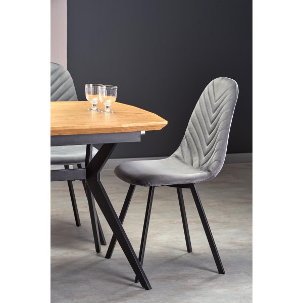 Assis Esstisch 140-180 x 80 cm - Eiche/schwarz