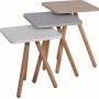 Dreifach gedeckter Tisch 34 x 34 cm - Wei/Cappuccino/Grau