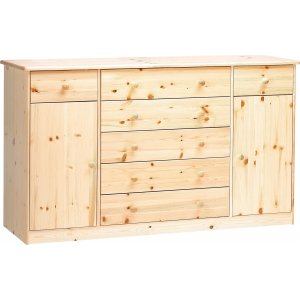 Mario Sideboard mit 2 Schrnken und 7 Schubladen - Lackierte Kiefer