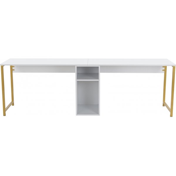 Twin-Schreibtisch - Weiß/Gold Twin-Schreibtisch - Weiß/Gold