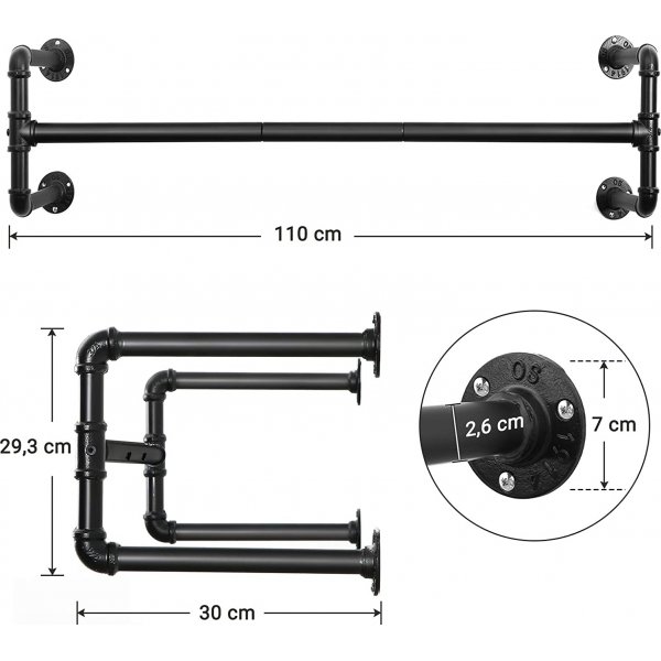 Commander Kleiderstange, 2er-Pack - Schwarz Commander Kleiderstange, 2er-Pack - Schwarz