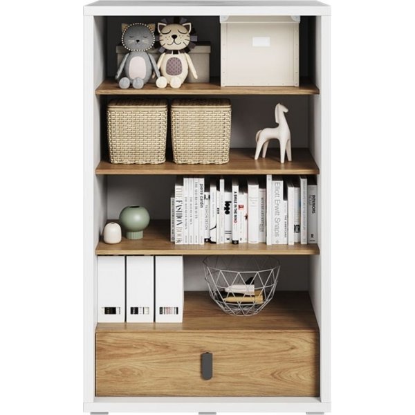 Simi Bcherregal 85 cm - Wei/Hickory