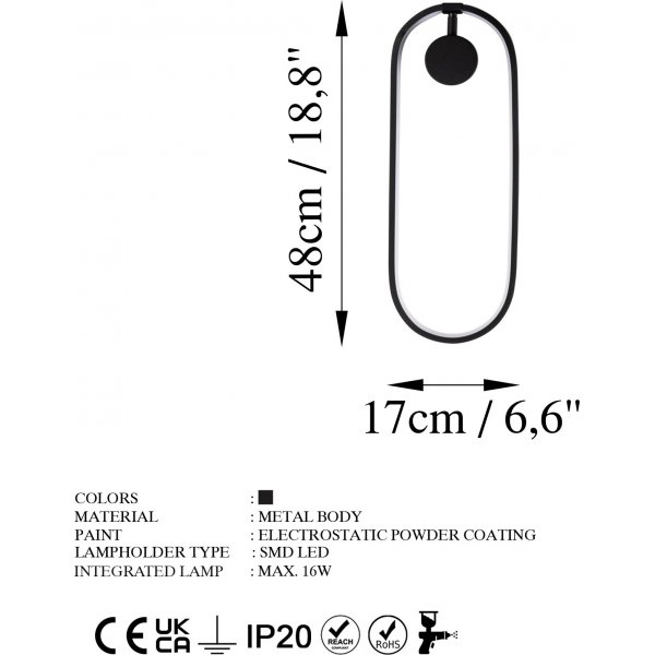 Tranceto Wandleuchte - Schwarz Tranceto Wandleuchte - Schwarz