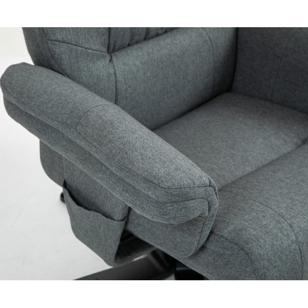 Relaxsessel mit Fuhocker grau - Oslo