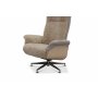 Relaxsessel mit Fuhocker aus echtem Schaffell beige/whitewash - Ulla