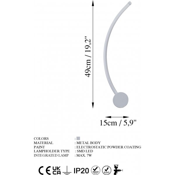 Wolf Wandleuchte 2 - Grau Wolf Wandleuchte 2 - Grau