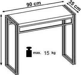 Dorine Konsolentisch - Eiche/schwarz