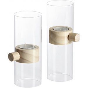 Elvin Kerzenlaterne 2er-Pack - Glas/Natur