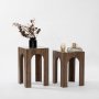 Seine Beistelltisch-Set 35/35 x 35/35 cm - Walnuss