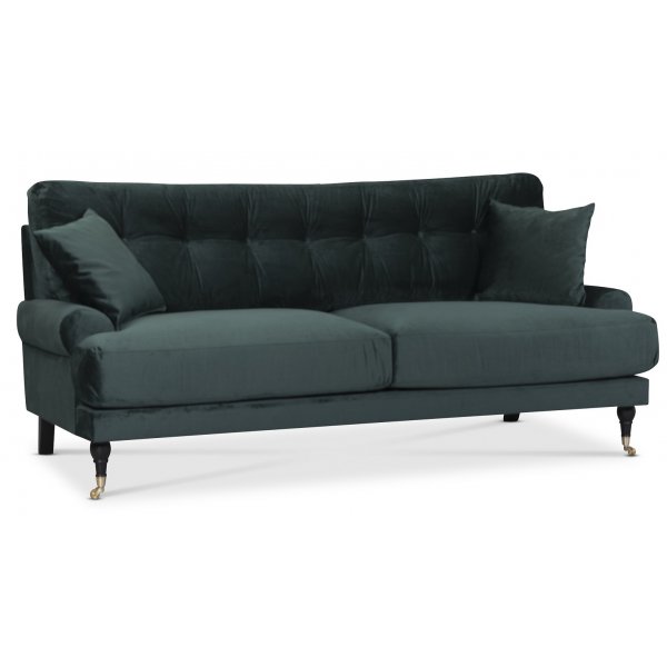 Adena 2-Sitzer Sofa - Waldgrner Samt Velours
