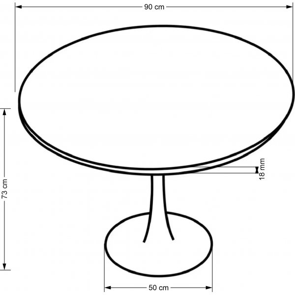 Esstisch 90 cm - Walnuss/Schwarz