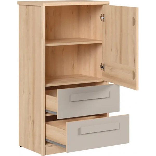 Namek Kommode - Buche/wei/grau