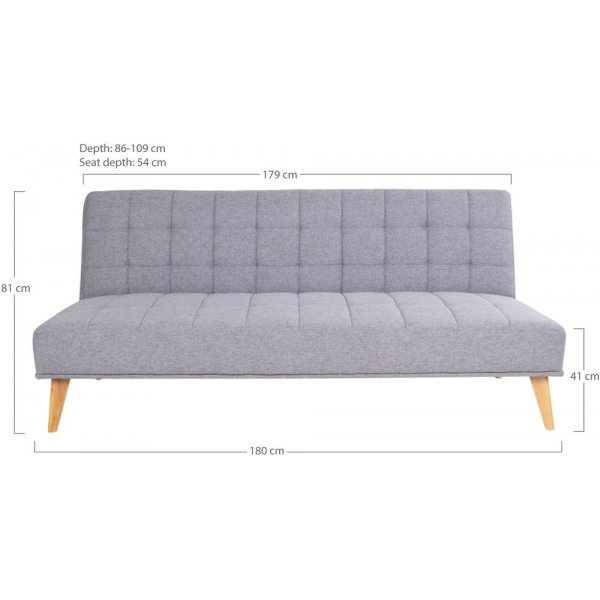 Oxford Schlafsofa - Hellgrau/Birke