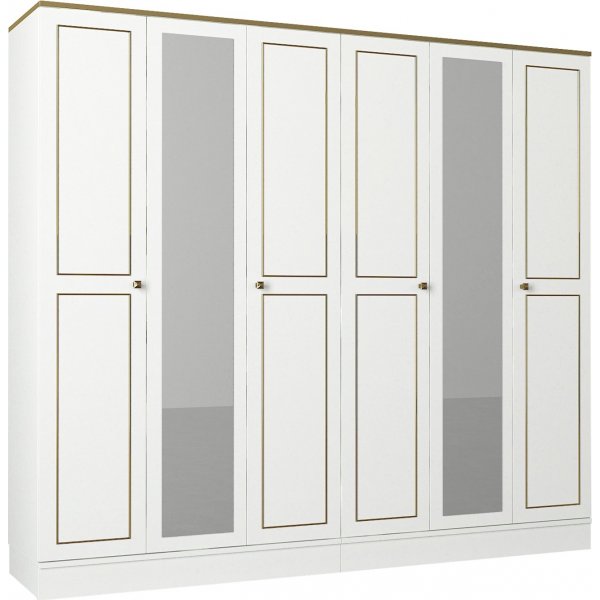 Ravenna Kleiderschrank - Wei/Gold