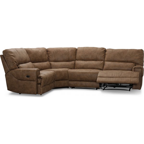 Elektrisches Ecksofa Las Vegas G - Hellbraun